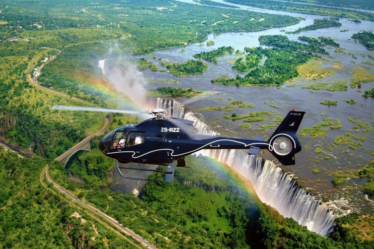 водопад с вертолета